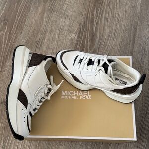 Michael Kors Men's White and Brown Sneakers